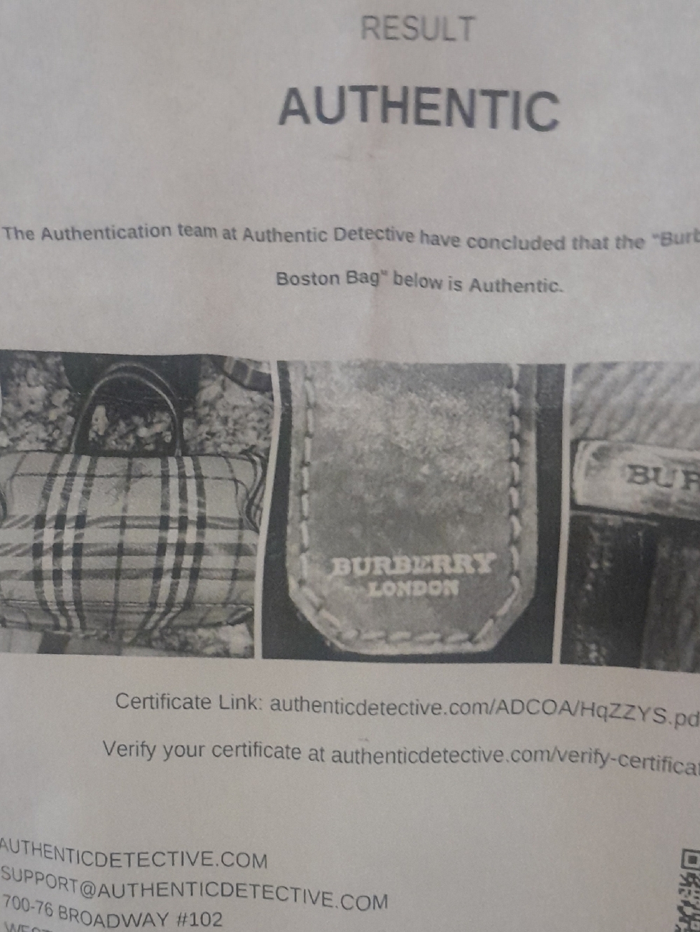 Authentic Burberry Plaid Boston Handbag - Picture 10 of 10